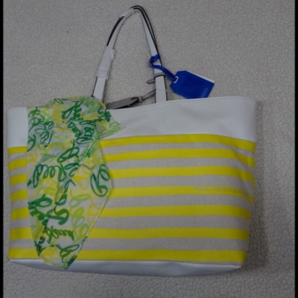 Reed Tote Summer Bag with Beautiful Scarf NEW